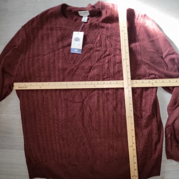 DOCKERS NEW Mens Brown Cable Knit Crewneck Sweater Long Sleeve Pullover Size XXL - Picture 8 of 8